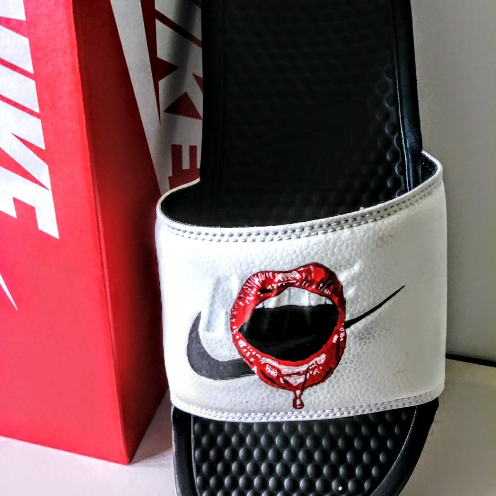 Nike lip custom slides shoes sneak slippers sandal